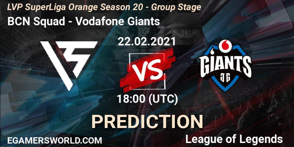 BCN Squad - Vodafone Giants: прогноз. 22.02.2021 at 18:00, LoL, LVP SuperLiga Orange Season 20 - Group Stage