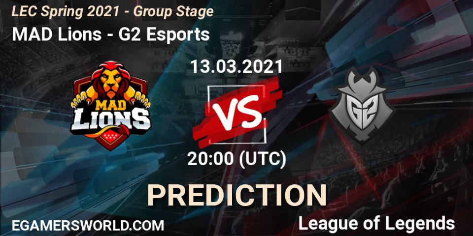 MAD Lions - G2 Esports: прогноз. 13.03.2021 at 20:00, LoL, LEC Spring 2021 - Group Stage