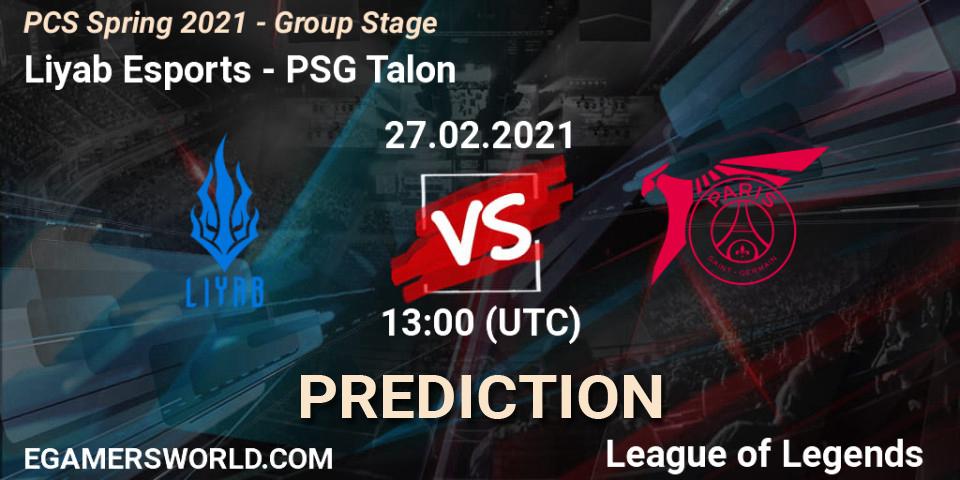 Liyab Esports - PSG Talon: прогноз. 27.02.2021 at 14:00, LoL, PCS Spring 2021 - Group Stage