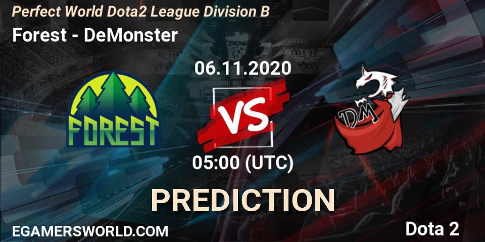 Forest - DeMonster: прогноз. 06.11.20, Dota 2, Perfect World Dota2 League Division B
