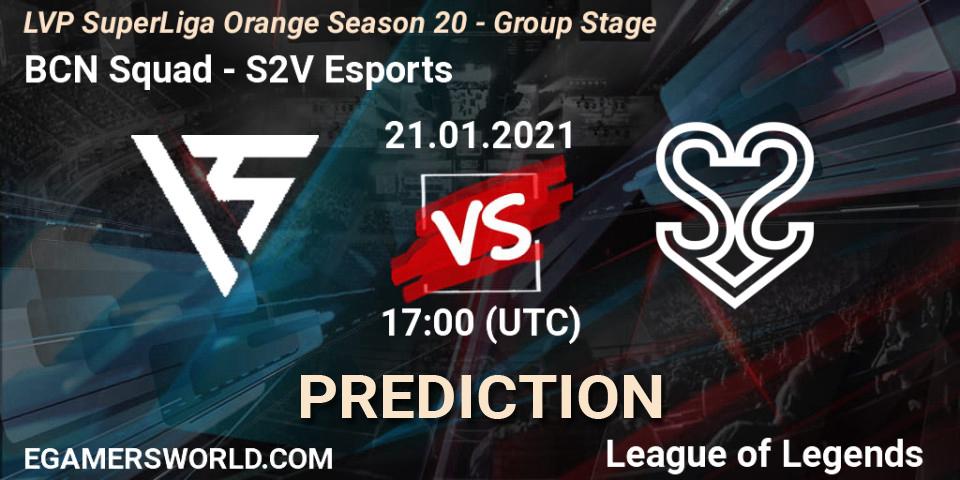 BCN Squad - S2V Esports: прогноз. 21.01.2021 at 17:00, LoL, LVP SuperLiga Orange Season 20 - Group Stage