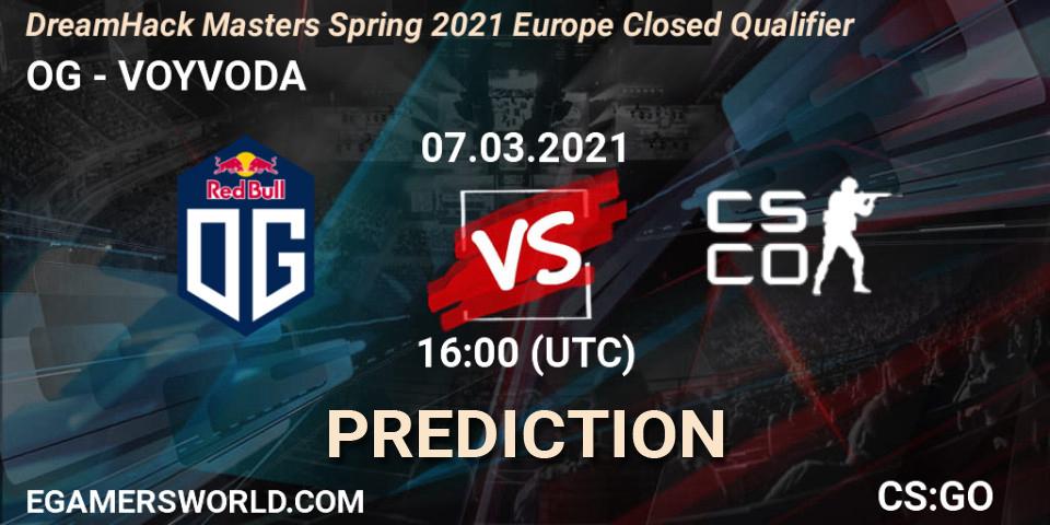 OG - VOYVODA: прогноз. 07.03.2021 at 16:00, Counter-Strike (CS2), DreamHack Masters Spring 2021 Europe Closed Qualifier