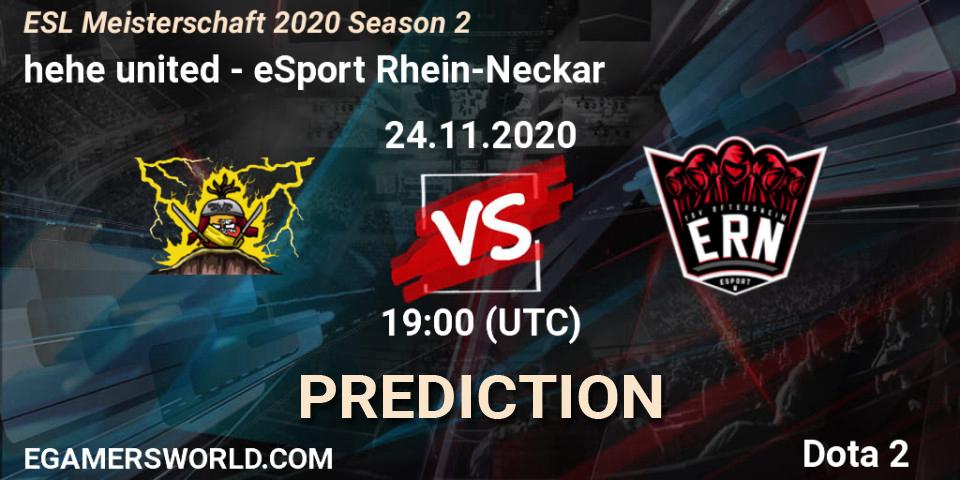 hehe united - eSport Rhein-Neckar: прогноз. 24.11.2020 at 19:04, Dota 2, ESL Meisterschaft 2020 Season 2