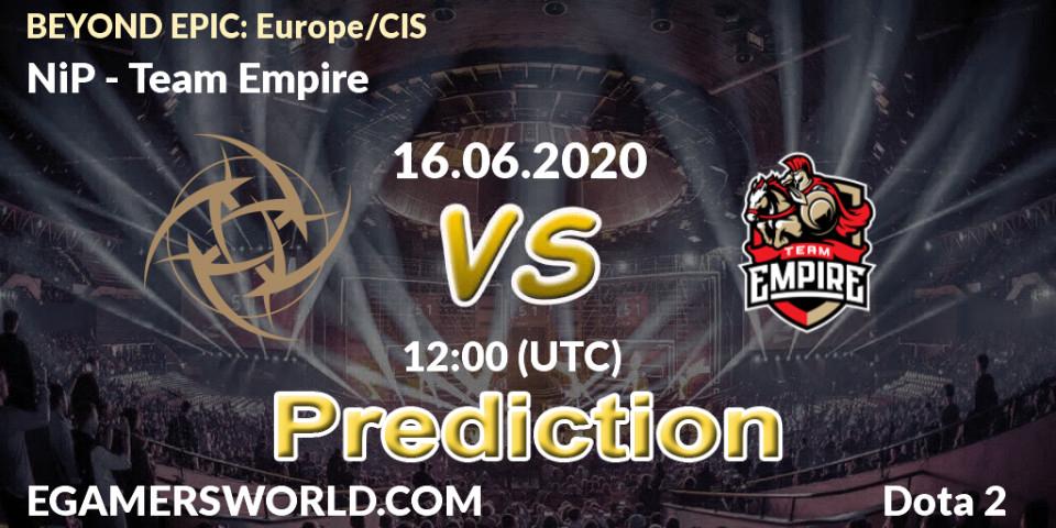 NiP - Team Empire: прогноз. 16.06.2020 at 12:03, Dota 2, BEYOND EPIC: Europe/CIS