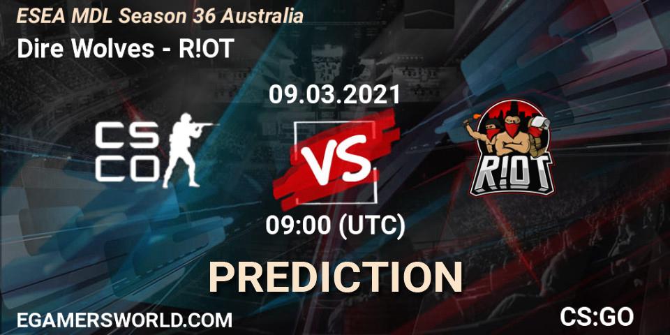 Dire Wolves - R!OT: прогноз. 09.03.2021 at 09:00, Counter-Strike (CS2), MDL ESEA Season 36: Australia - Premier Division