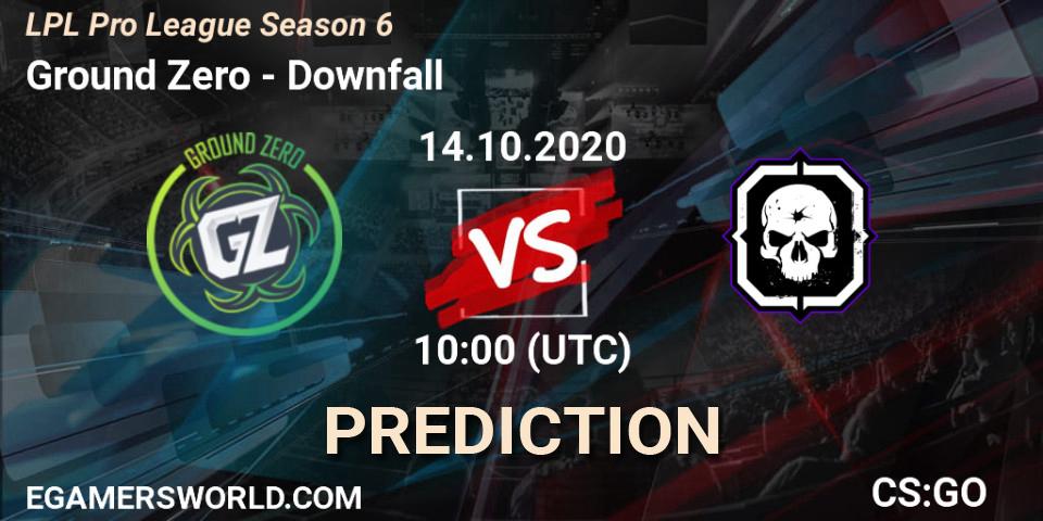 Ground Zero - Downfall: прогноз. 14.10.2020 at 10:45, Counter-Strike (CS2), LPL Pro League Season 6