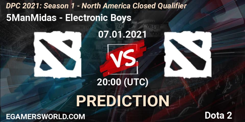 5ManMidas - Electronic Boys: прогноз. 07.01.2021 at 20:29, Dota 2, DPC 2021: Season 1 - North America Closed Qualifier