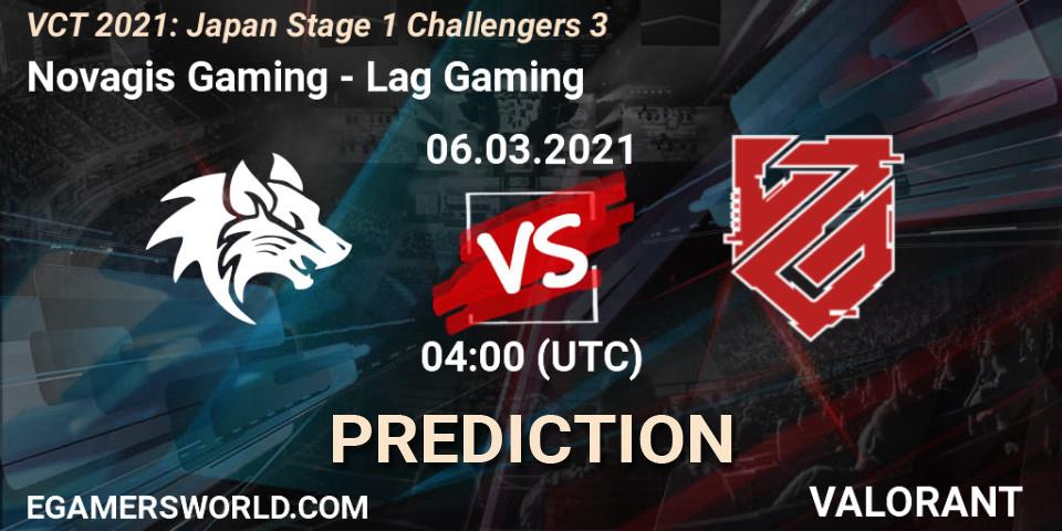 Novagis Gaming - Lag Gaming: прогноз. 06.03.2021 at 04:00, VALORANT, VCT 2021: Japan Stage 1 Challengers 3