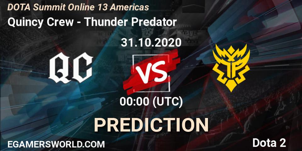 Quincy Crew - Thunder Predator: прогноз. 30.10.20, Dota 2, DOTA Summit 13: Americas