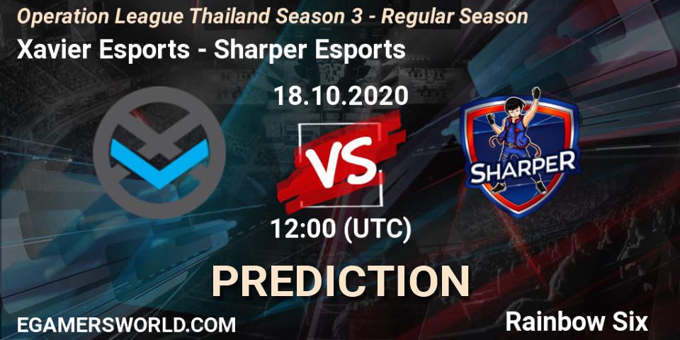 Xavier Esports - Sharper Esports: прогноз. 18.10.2020 at 12:00, Rainbow Six, Operation League Thailand Season 3 - Regular Season