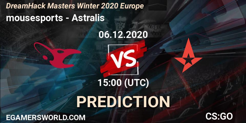 mousesports - Astralis: прогноз. 06.12.20, CS2 (CS:GO), DreamHack Masters Winter 2020 Europe