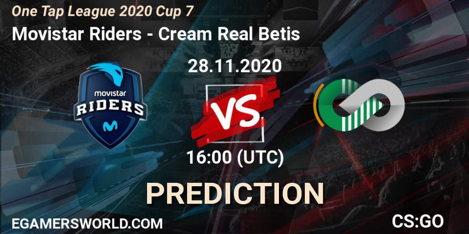 Movistar Riders - Cream Real Betis: прогноз. 28.11.2020 at 16:00, Counter-Strike (CS2), One Tap League 2020 Cup 7