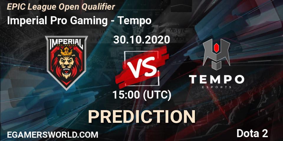 Imperial Pro Gaming - Tempo: прогноз. 30.10.2020 at 15:07, Dota 2, EPIC League Open Qualifier