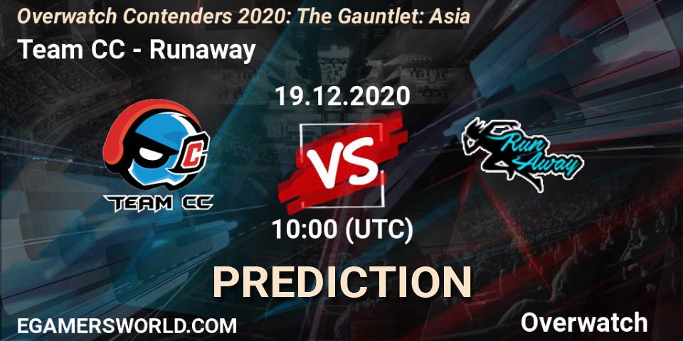Team CC - Runaway: прогноз. 19.12.2020 at 10:00, Overwatch, Overwatch Contenders 2020: The Gauntlet: Asia