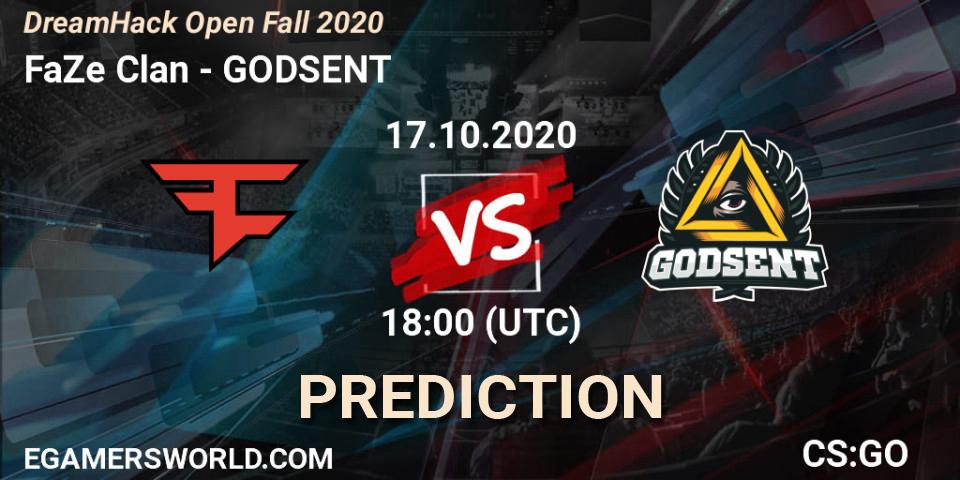 FaZe Clan - GODSENT: прогноз. 17.10.2020 at 18:50, Counter-Strike (CS2), DreamHack Open Fall 2020