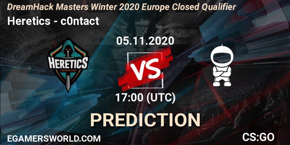Heretics - c0ntact: прогноз. 05.11.2020 at 17:00, Counter-Strike (CS2), DreamHack Masters Winter 2020 Europe Closed Qualifier