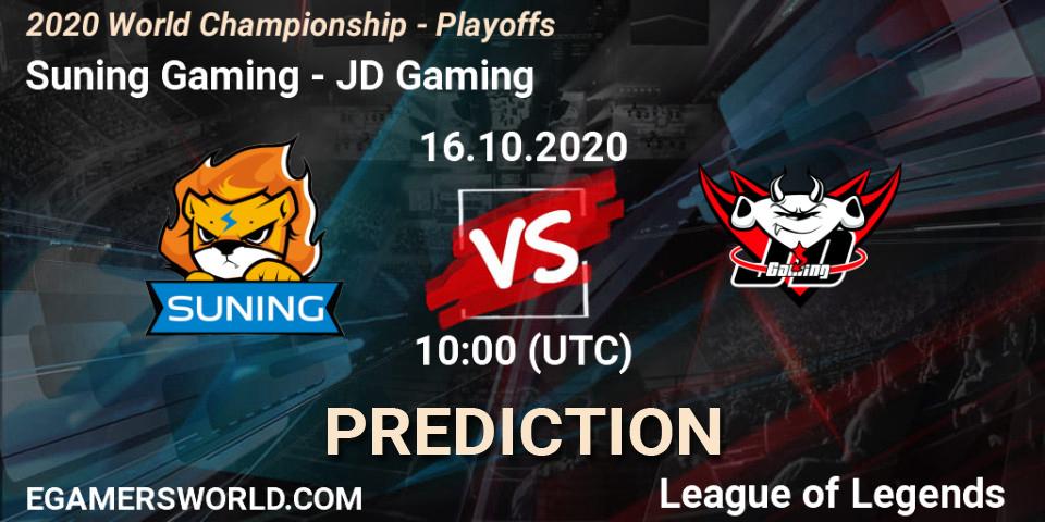 Suning Gaming - JD Gaming: прогноз. 16.10.2020 at 09:31, LoL, 2020 World Championship - Playoffs
