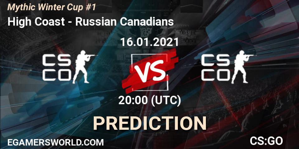 High Coast - Russian Canadians: прогноз. 16.01.2021 at 20:15, Counter-Strike (CS2), Mythic Winter Cup #1
