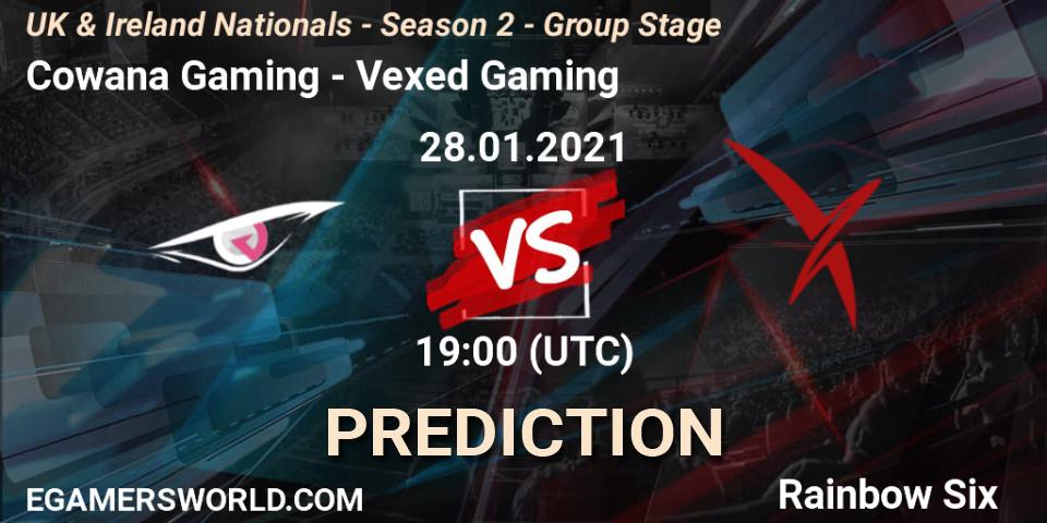 Cowana Gaming - Vexed Gaming: прогноз. 28.01.2021 at 19:00, Rainbow Six, UK & Ireland Nationals - Season 2 - Group Stage