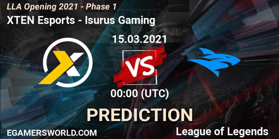 XTEN Esports - Isurus Gaming: прогноз. 15.03.21, LoL, LLA Opening 2021 - Phase 1