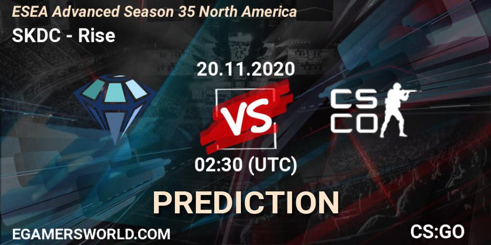 SKDC - Rise: прогноз. 21.11.2020 at 03:00, Counter-Strike (CS2), ESEA Advanced Season 35 North America