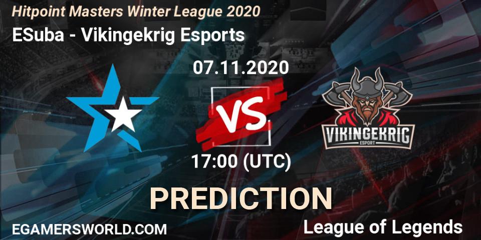 ESuba - Vikingekrig Esports: прогноз. 07.11.2020 at 17:00, LoL, Hitpoint Masters Winter League 2020