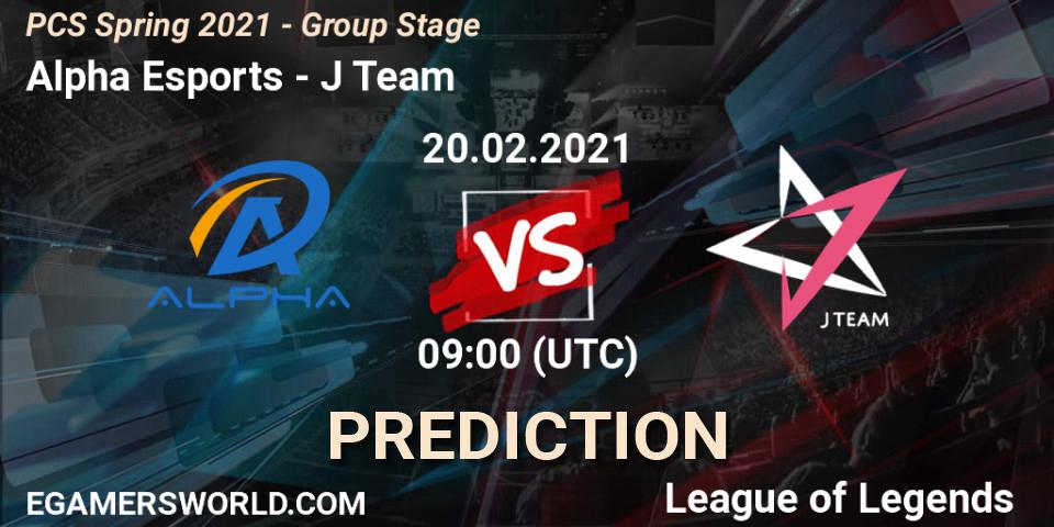 Alpha Esports - J Team: прогноз. 20.02.21, LoL, PCS Spring 2021 - Group Stage