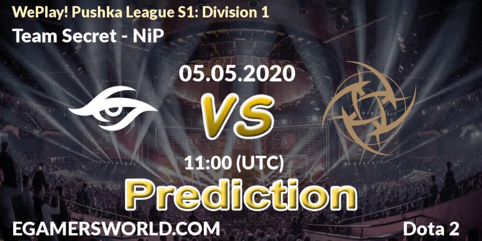 Team Secret - NiP: прогноз. 05.05.2020 at 11:01, Dota 2, WePlay! Pushka League S1: Division 1