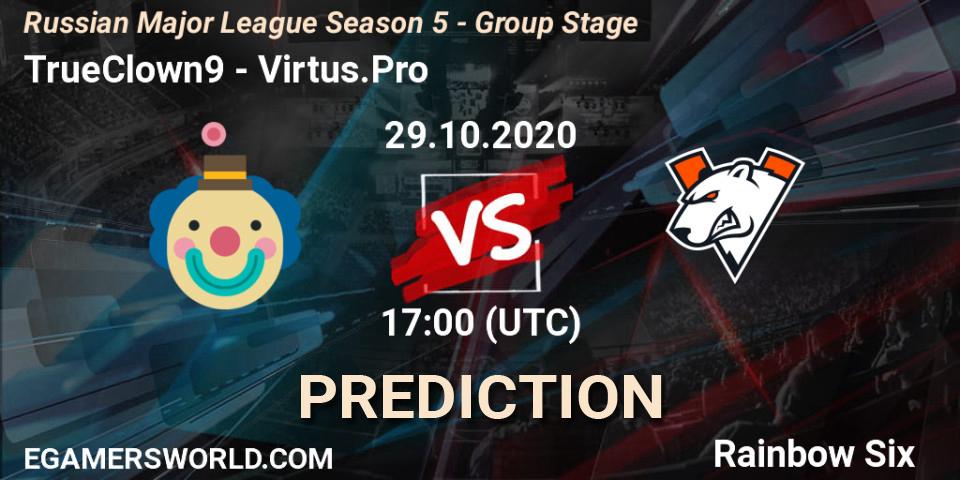 TrueClown9 - Virtus.Pro: прогноз. 29.10.2020 at 17:00, Rainbow Six, Russian Major League Season 5 - Group Stage