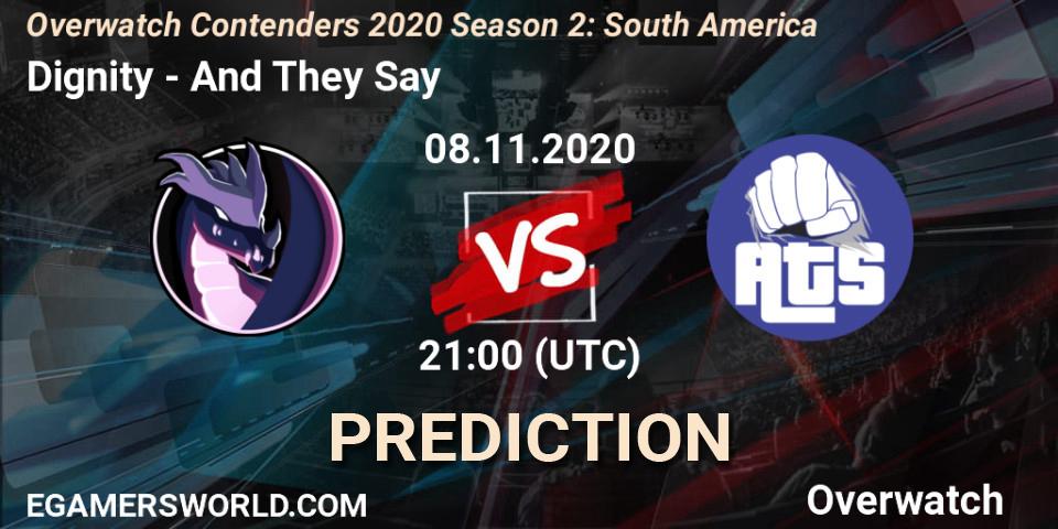 Dignity - And They Say: прогноз. 08.11.2020 at 21:00, Overwatch, Overwatch Contenders 2020 Season 2: South America