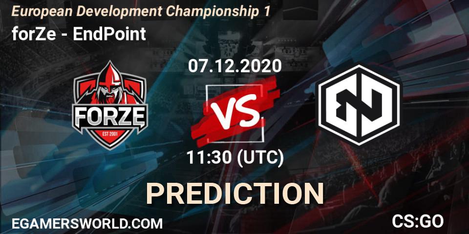 forZe - EndPoint: прогноз. 07.12.20, CS2 (CS:GO), European Development Championship 1