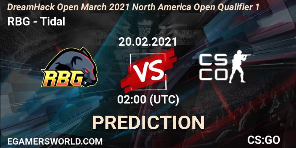 RBG - Tidal: прогноз. 20.02.2021 at 02:10, Counter-Strike (CS2), DreamHack Open March 2021 North America Open Qualifier 1