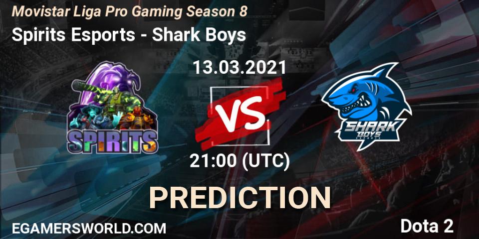 Spirits Esports - Shark Boys: прогноз. 13.03.2021 at 21:02, Dota 2, Movistar Liga Pro Gaming Season 8