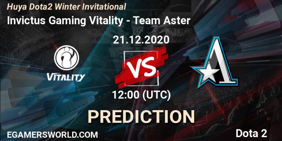 Invictus Gaming Vitality - Team Aster: прогноз. 21.12.2020 at 11:45, Dota 2, Huya Dota2 Winter Invitational