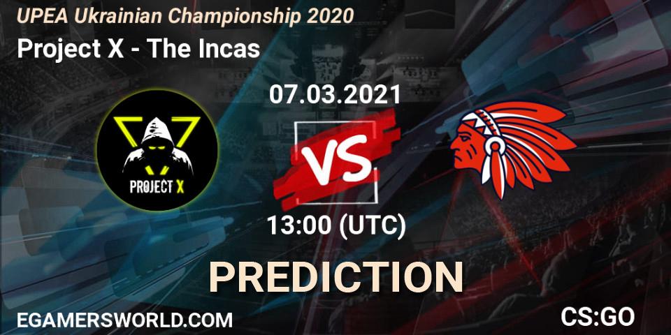 Project X - The Incas: прогноз. 07.03.2021 at 13:45, Counter-Strike (CS2), UPEA Ukrainian Championship 2020