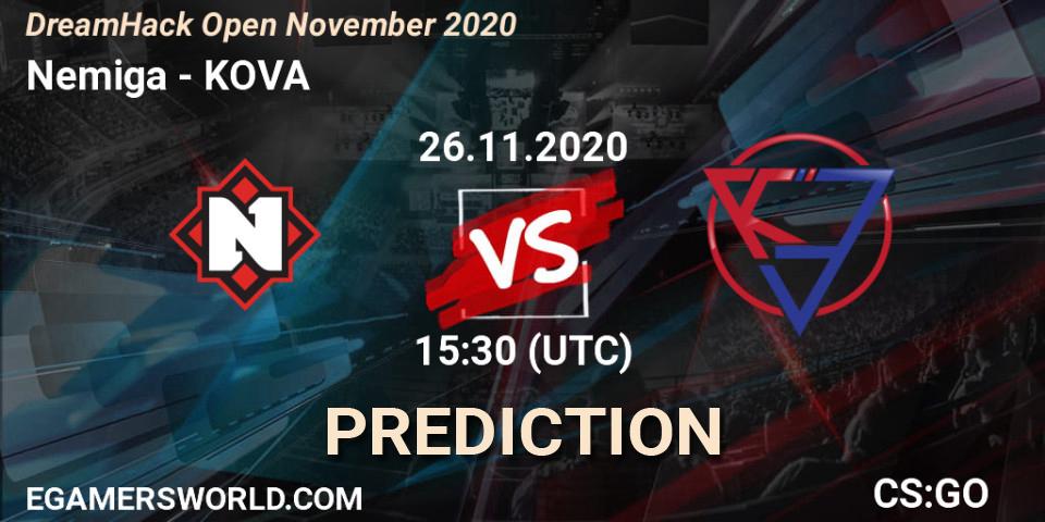 Nemiga - KOVA: прогноз. 26.11.2020 at 15:10, Counter-Strike (CS2), DreamHack Open November 2020