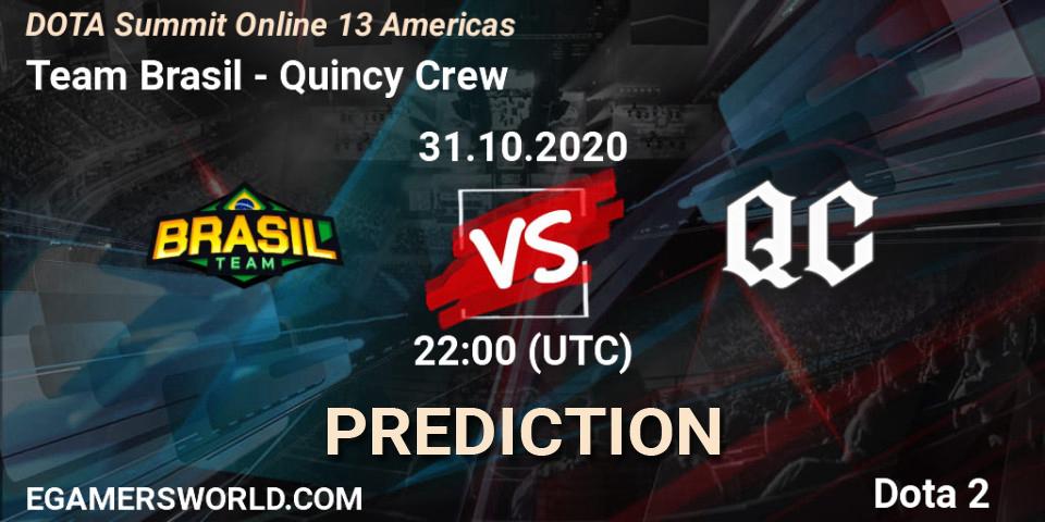 Team Brasil - Quincy Crew: прогноз. 31.10.2020 at 22:20, Dota 2, DOTA Summit 13: Americas