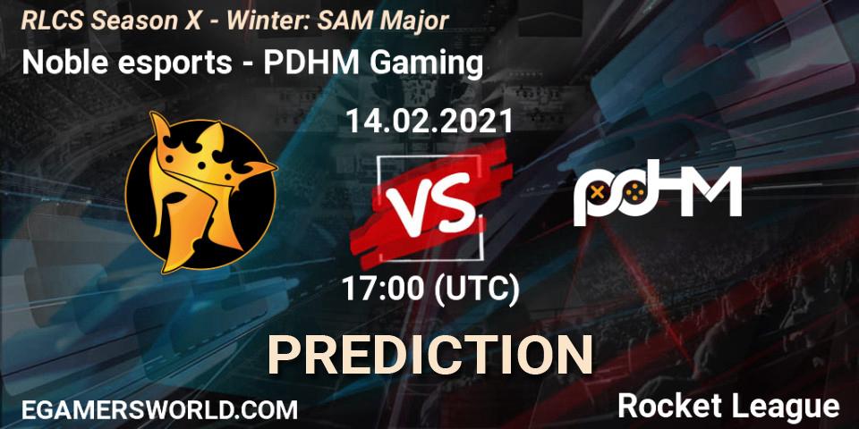 Noble esports - PDHM Gaming: прогноз. 14.02.2021 at 17:00, Rocket League, RLCS Season X - Winter: SAM Major