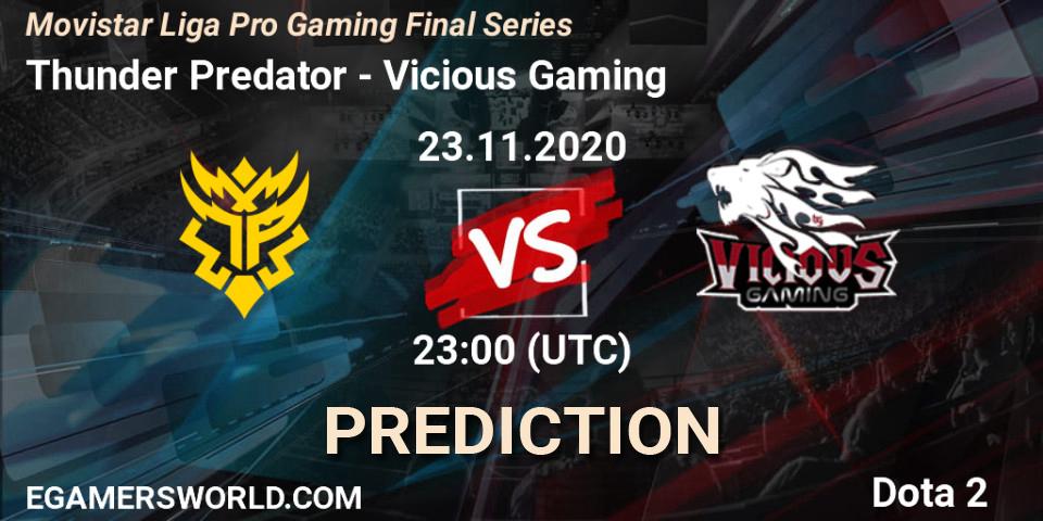 Thunder Predator - Vicious Gaming: прогноз. 23.11.2020 at 23:28, Dota 2, Movistar Liga Pro Gaming Final Series