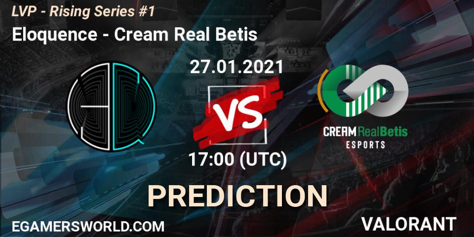 Eloquence - Cream Real Betis: прогноз. 27.01.2021 at 17:00, VALORANT, LVP - Rising Series #1