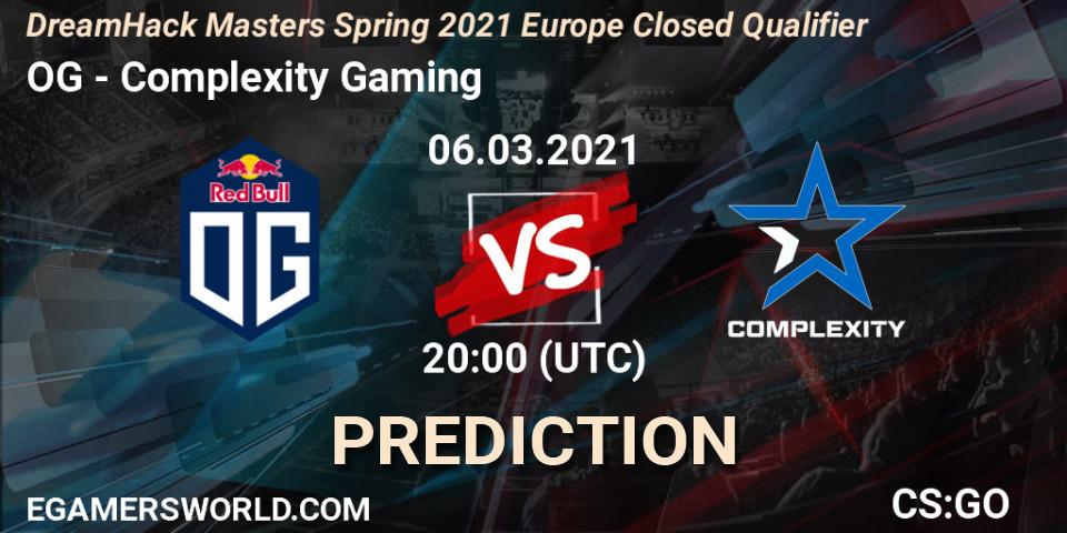 OG - Complexity Gaming: прогноз. 06.03.2021 at 20:10, Counter-Strike (CS2), DreamHack Masters Spring 2021 Europe Closed Qualifier