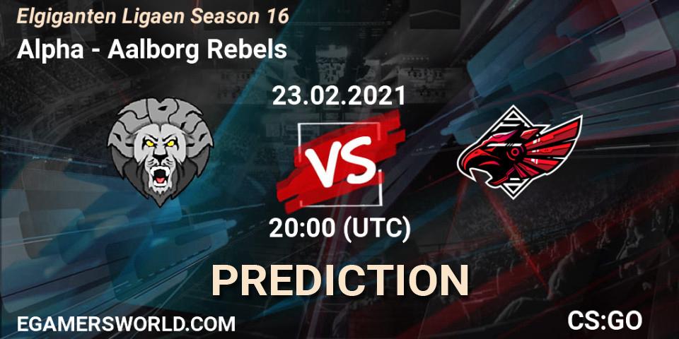 Alpha - Aalborg Rebels: прогноз. 23.02.2021 at 20:00, Counter-Strike (CS2), Elgiganten Ligaen Season 16