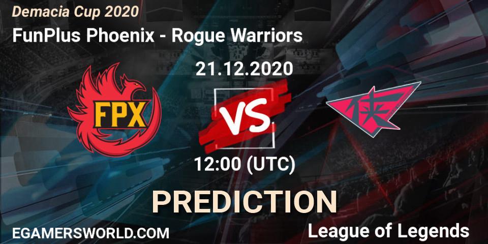 FunPlus Phoenix - Rogue Warriors: прогноз. 21.12.2020 at 11:20, LoL, Demacia Cup 2020