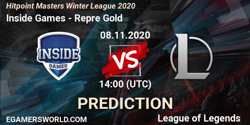 Inside Games - Repre Gold: прогноз. 08.11.2020 at 14:00, LoL, Hitpoint Masters Winter League 2020