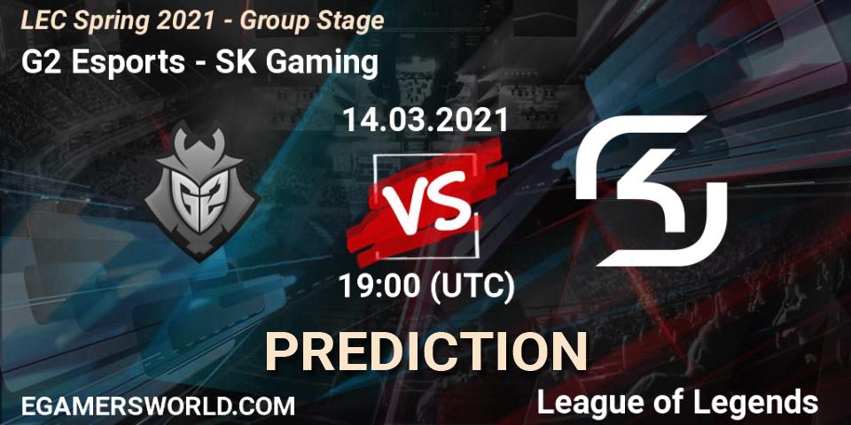 G2 Esports - SK Gaming: прогноз. 14.03.2021 at 19:15, LoL, LEC Spring 2021 - Group Stage
