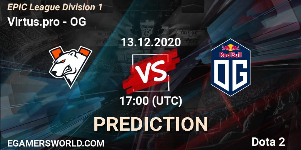 Virtus.pro - OG: прогноз. 13.12.2020 at 17:34, Dota 2, EPIC League Division 1