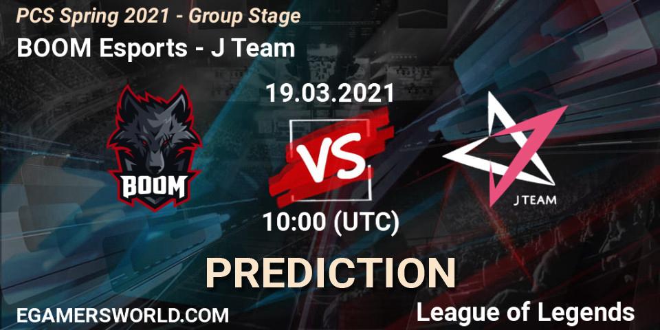 BOOM Esports - J Team: прогноз. 19.03.2021 at 10:00, LoL, PCS Spring 2021 - Group Stage