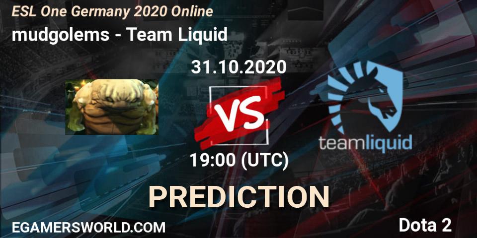 mudgolems - Team Liquid: прогноз. 31.10.2020 at 19:00, Dota 2, ESL One Germany 2020 Online