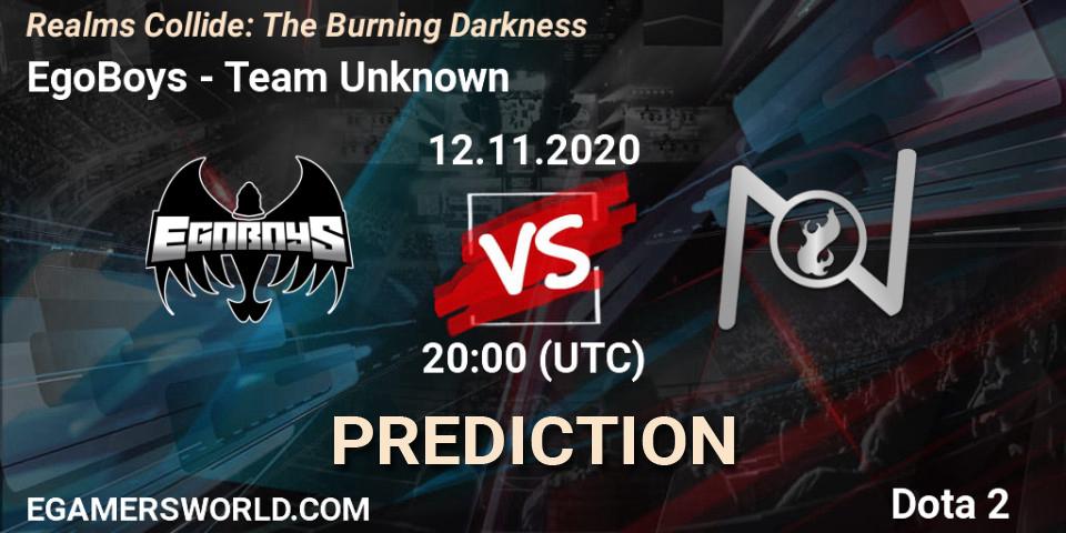 EgoBoys - Team Unknown: прогноз. 12.11.2020 at 20:14, Dota 2, Realms Collide: The Burning Darkness