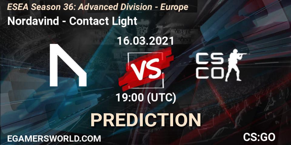 Nordavind - Contact Light: прогноз. 16.03.2021 at 19:00, Counter-Strike (CS2), ESEA Season 36: Europe - Advanced Division